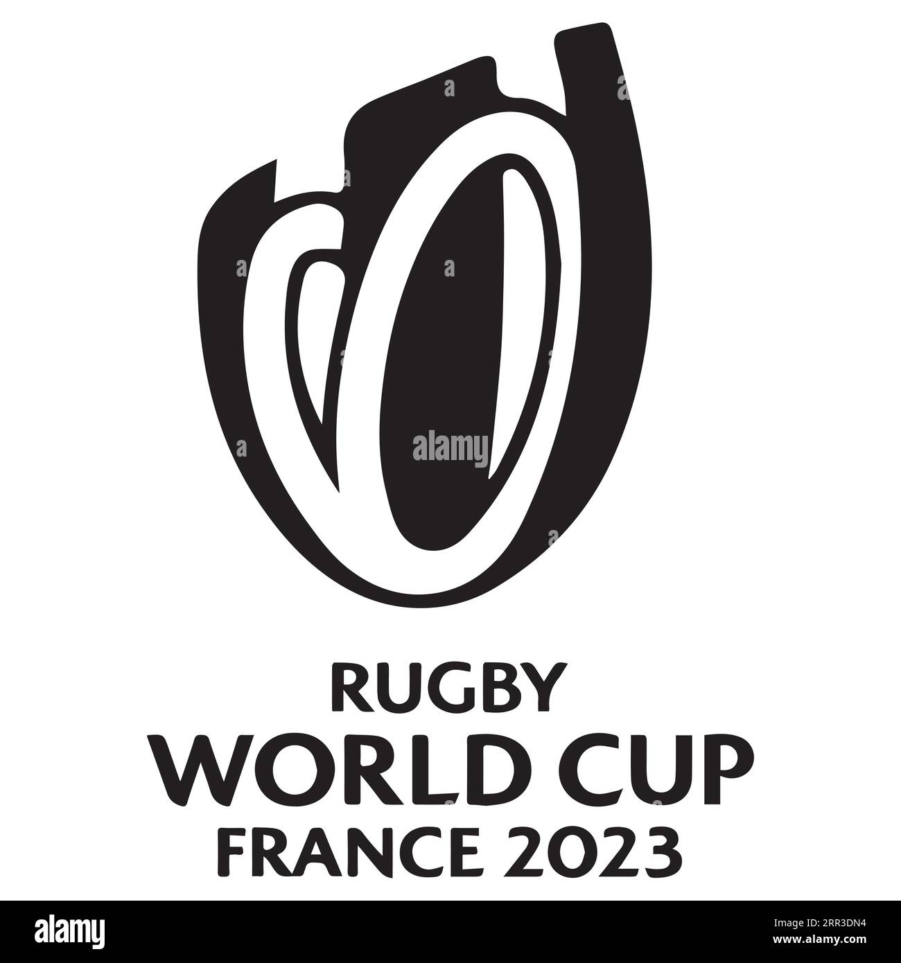 2023 Rugby World Cup Black and White Logo Most famous tournaments, Vector Illustration Abstract Black and White Editable image Stock Vector