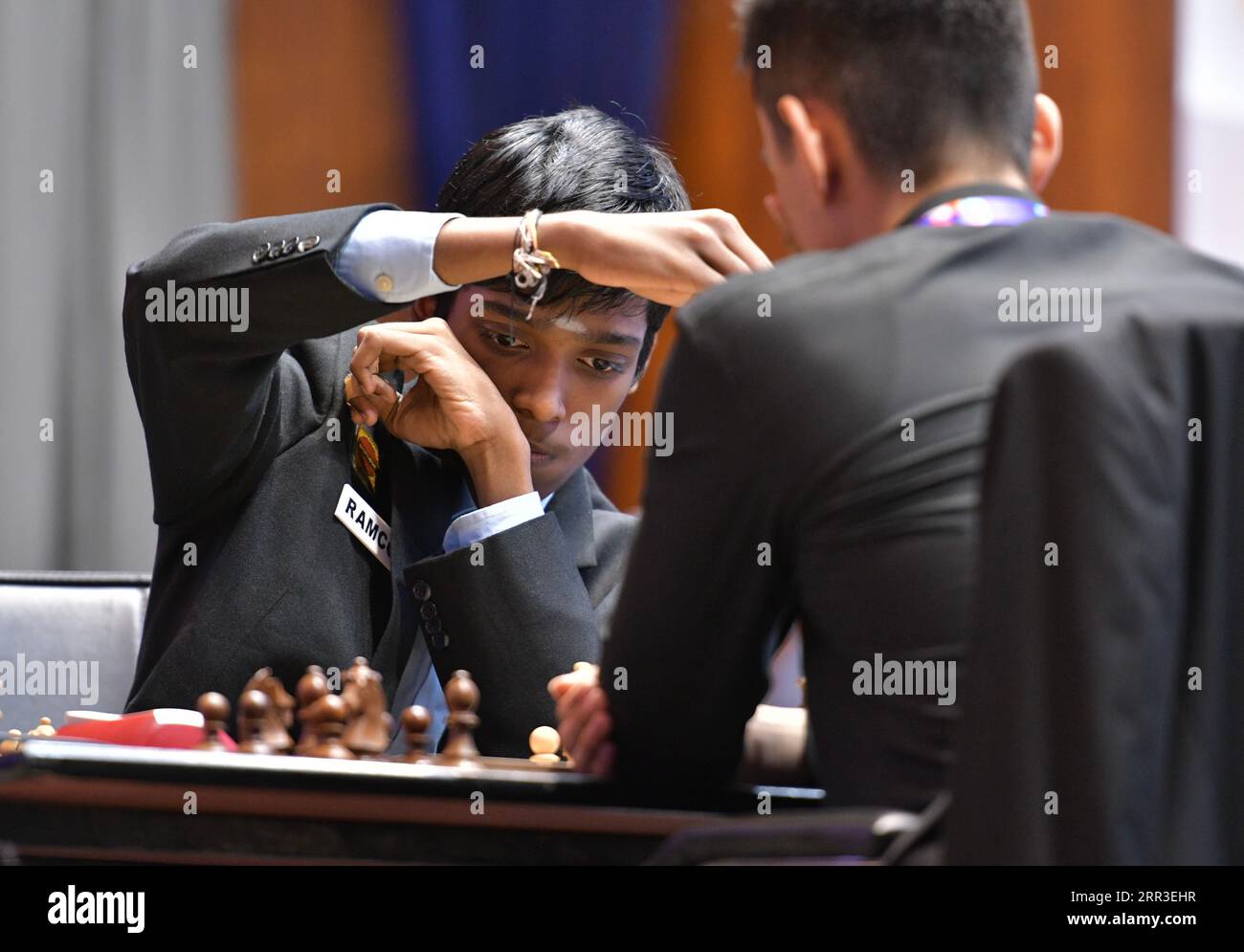 Kolkata, India. 06th Sep, 2023. Indian International chess player  Rameshbabu Praggnanandhaa seen playing in the fifth edition of the Tata  Steel Chess India tournament 2023 at Bhasa Bhavan. (Photo by Dipayan  Bose/SOPA