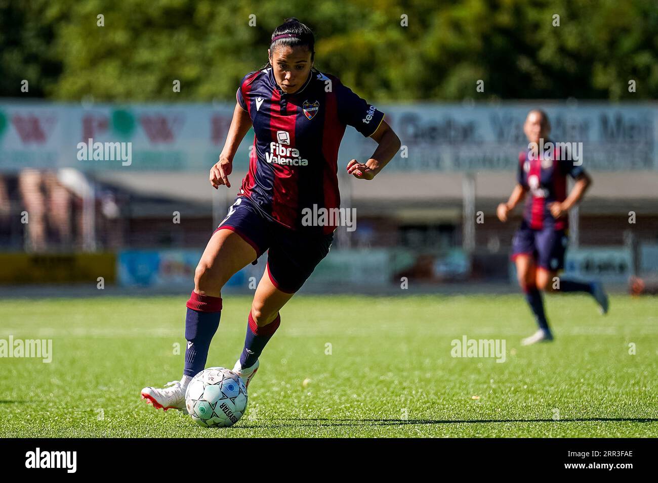 Enschede, Netherlands. 06th Sep, 2023. ENSCHEDE, NETHERLANDS - SEPTEMBER 6: Antonia of Levante UD dribbles with the ball during the UEFA Women's Champions League LP Group 1 Semi Final match between Levante UD and Stjarnan at the Sportpark Schreurserve on September 6, 2023 in Enschede, Netherlands (Photo by Rene Nijhuis/BSR Agency) Credit: BSR Agency/Alamy Live News Stock Photo