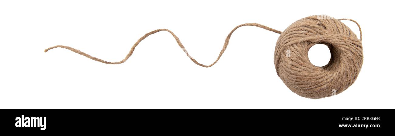 A ball of scourge rope on a white background. Thread isolate Stock ...
