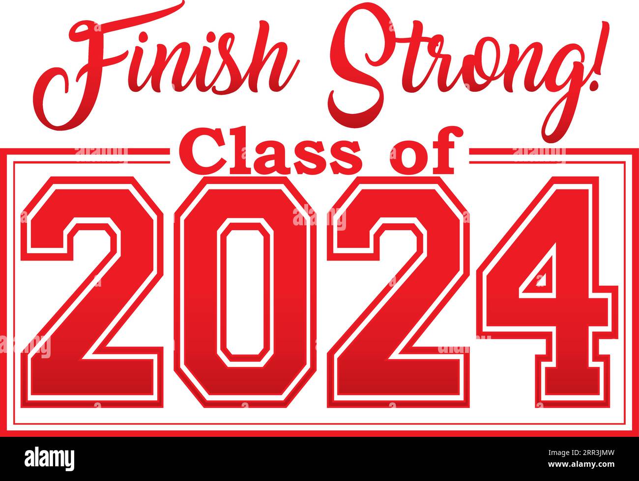 Class of 2024 finish strong Stock Vector