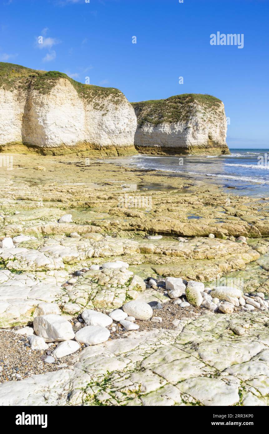 Flamborough Head Selwicks bay Cliffs and beach Flamborough Yorkshire coast East Riding of Yorkshire England UK GB Europe flamborough head Stock Photo