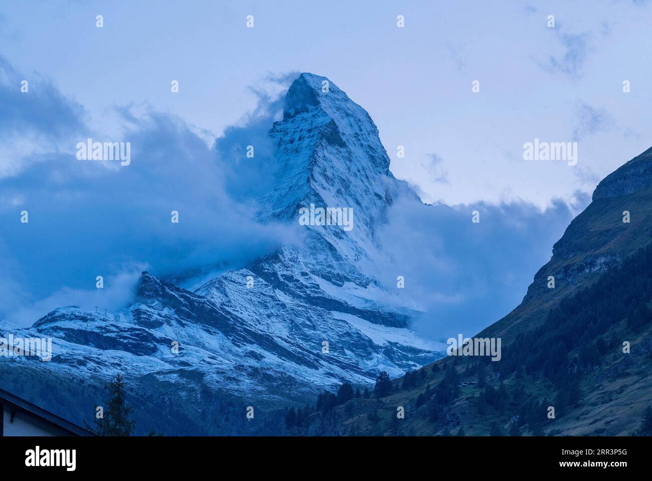 The Iconic Matterhorn mountain after a fresh fall of snow in late ...