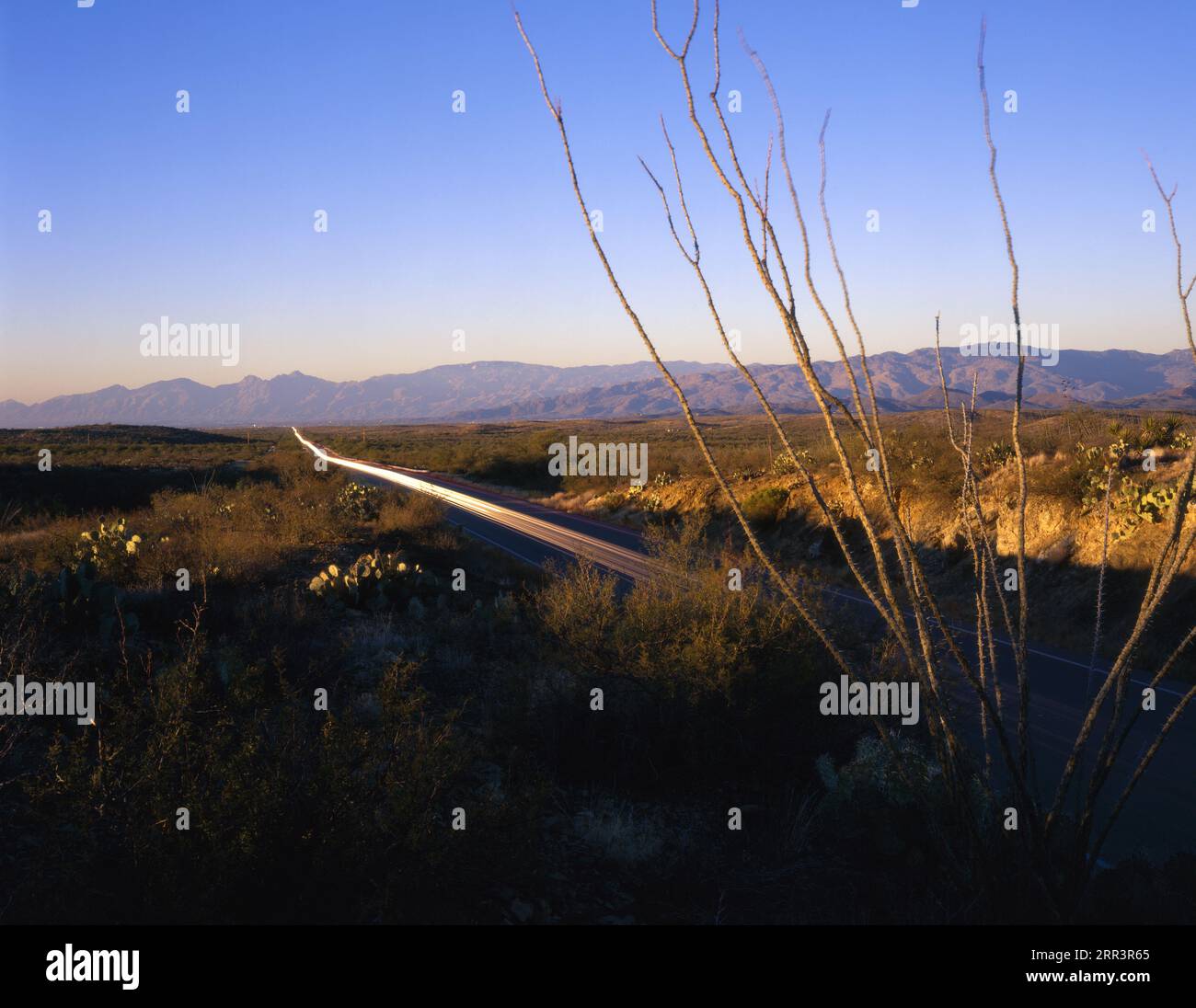 Double exposure of Houghton Road on the East side of Tucson, Arizona