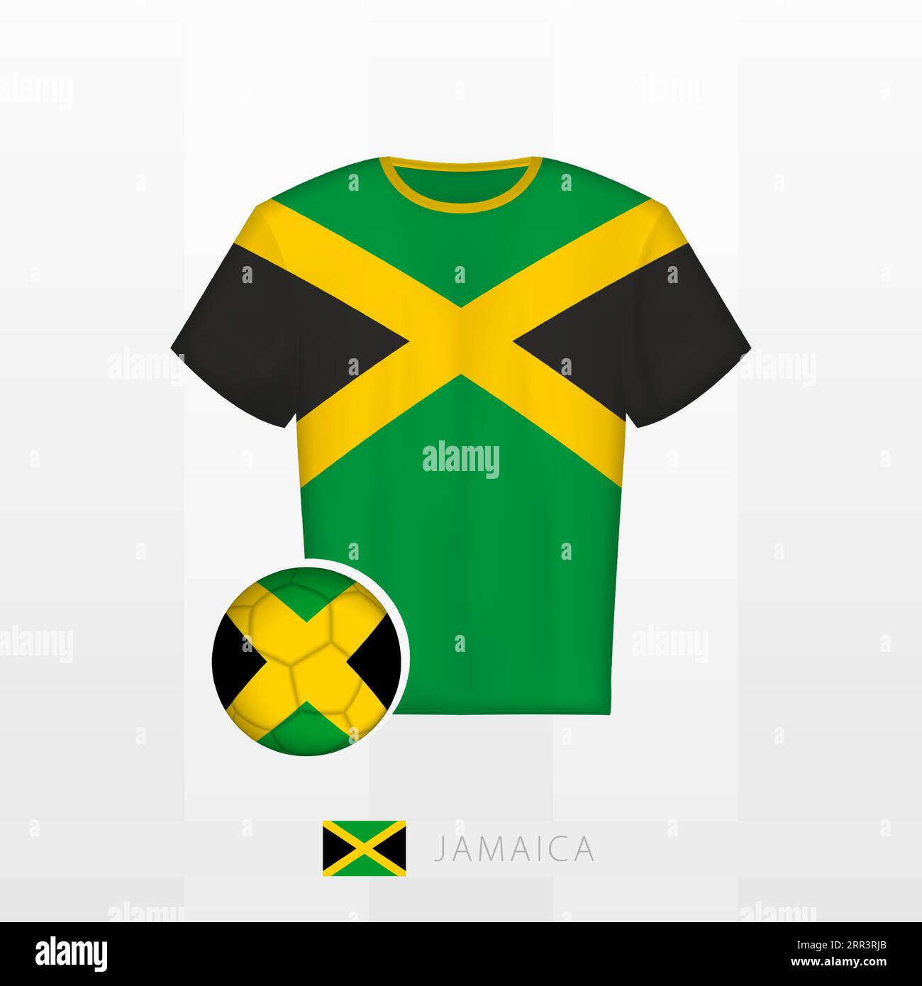 Football uniform of national team of Jamaica with football ball with