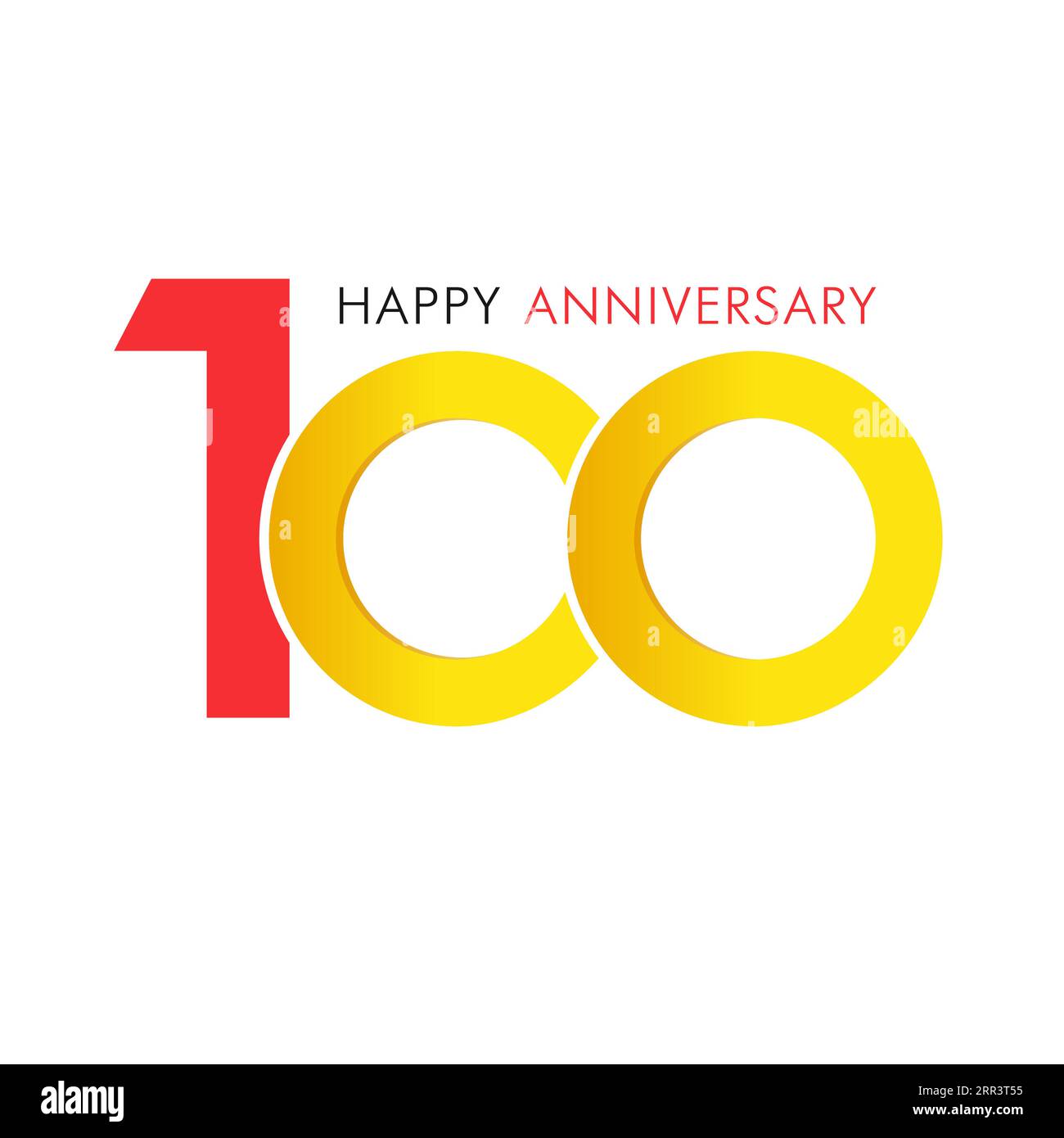 Happy 100th anniversary congrats concept. Isolated creative number 100