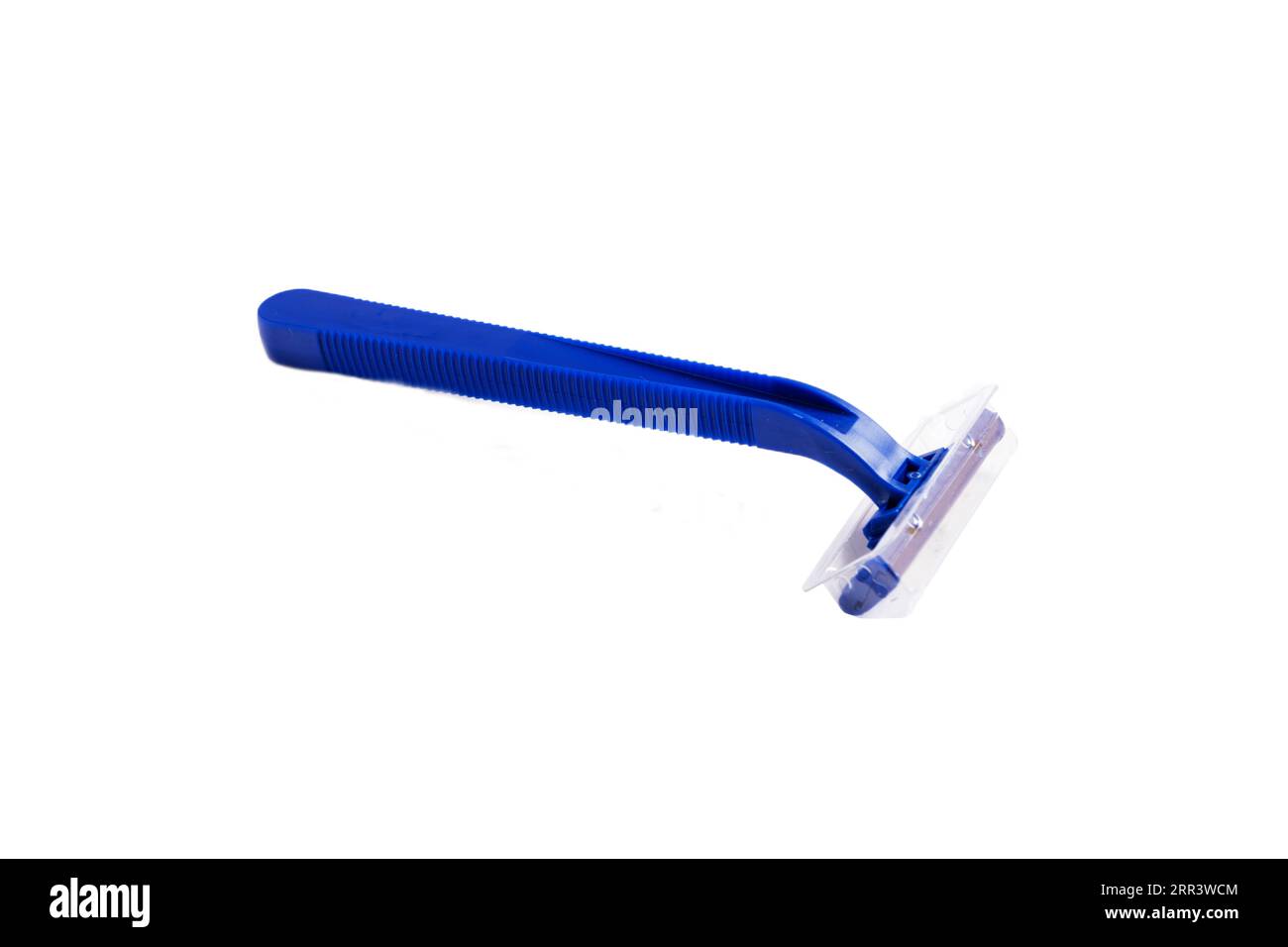 Nonpermanent blue plastic shaving machine isolated on white background