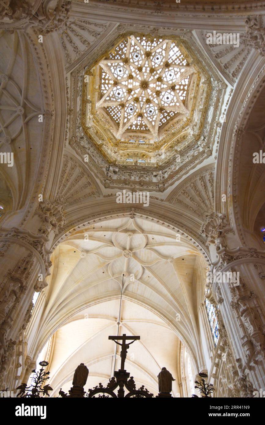 Burgos cathedral dome, Cimborrio de la catedral de Burgos Stock Photo