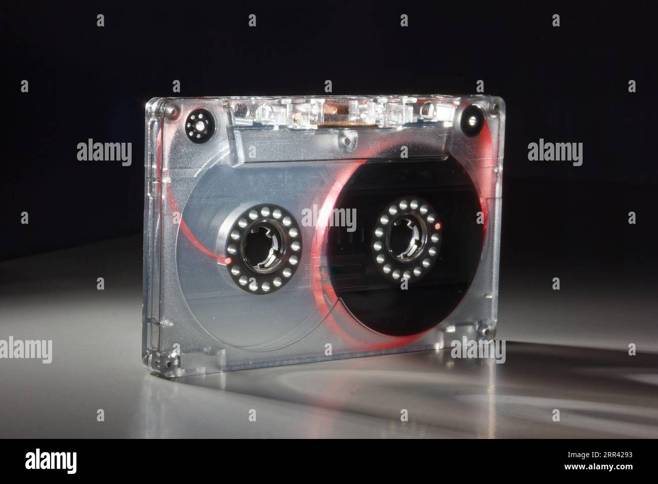 Audio Tape Cassette in Clear Case Isolated on White Stock Photo - Alamy