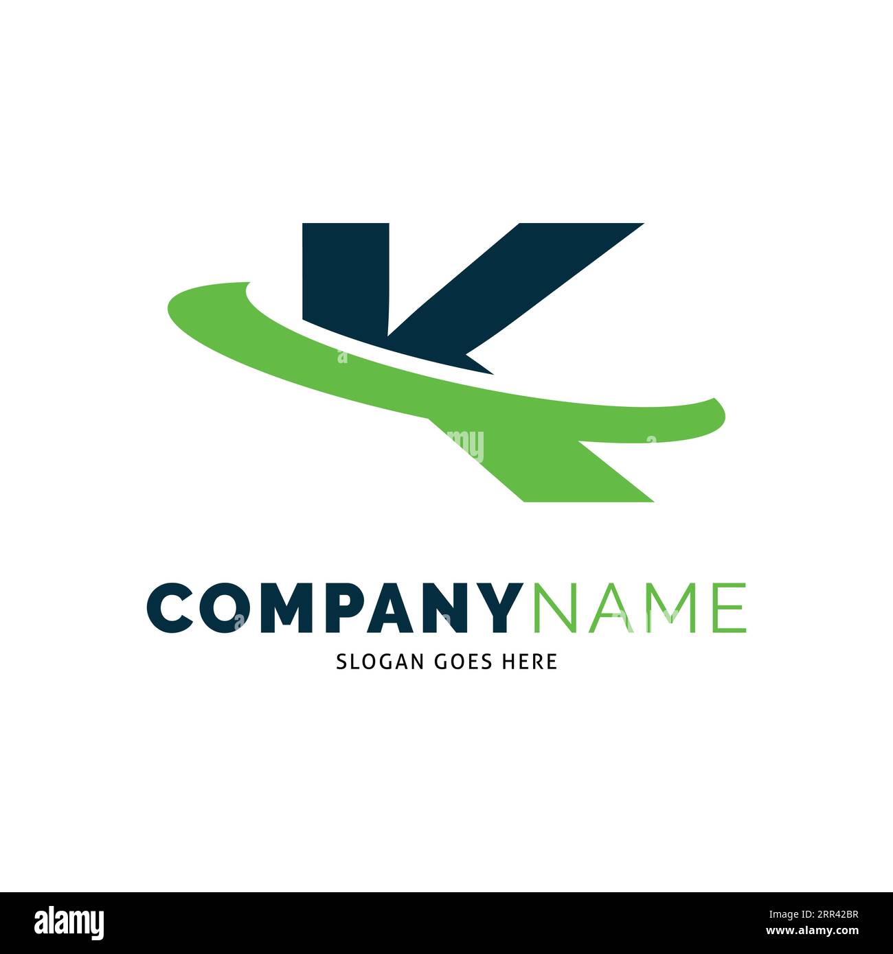 Initial Letter K Swoosh Icon Vector Logo Template Illustration Design Stock Vector