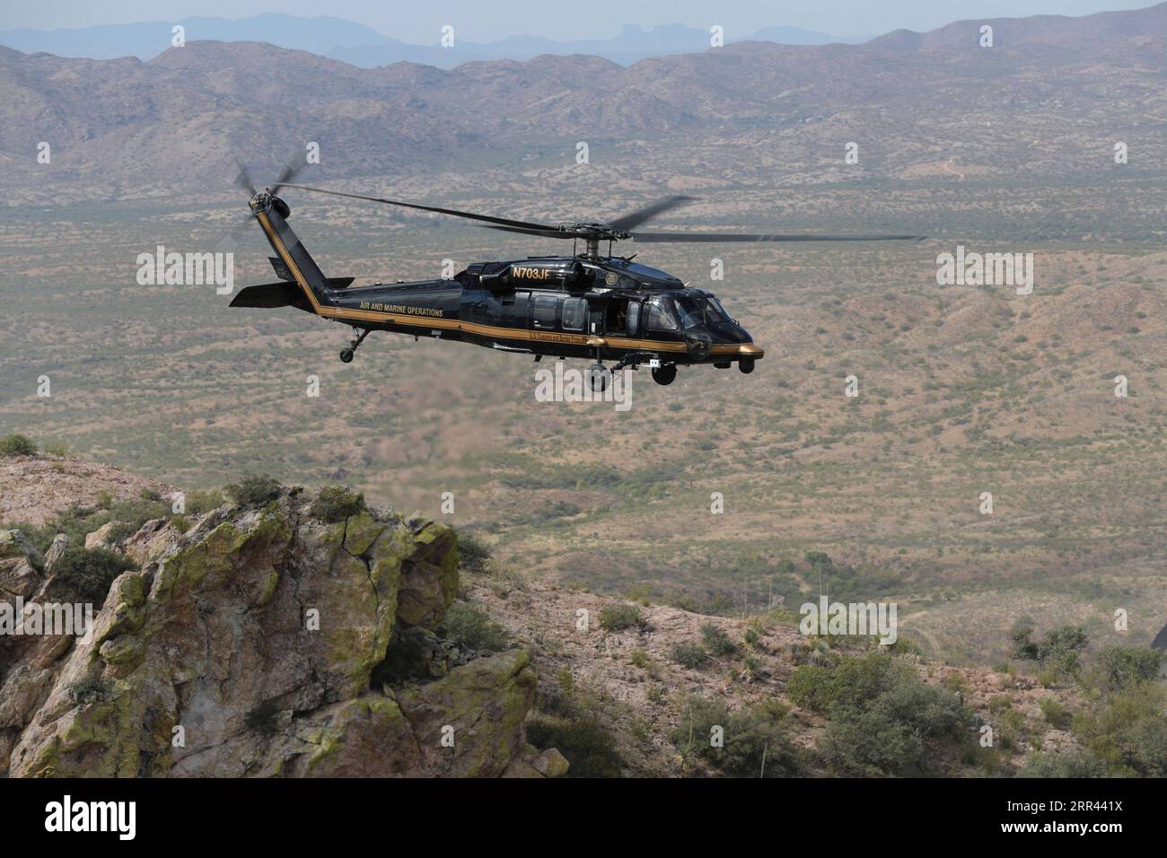 November 2, 2020, Tucson, AZ, United States: U.S. Department of Homeland Security Acting Deputy Secretary Ken Cuccinelli tours a newly constructed section of the Trump Wall by helicopter in the Tucson Sector November 2, 2020 near Tucson, Arizona. Credit Image: /Planet Pix via ZUMA Wire U.S. Deputy Acting Homeland Security Secretary Ken Cuccinelli JerryxGlaser/Dhs PUBLICATIONxNOTxINxCHN Ken.Cuccinelli 20201102 055.jpg Stock Photo