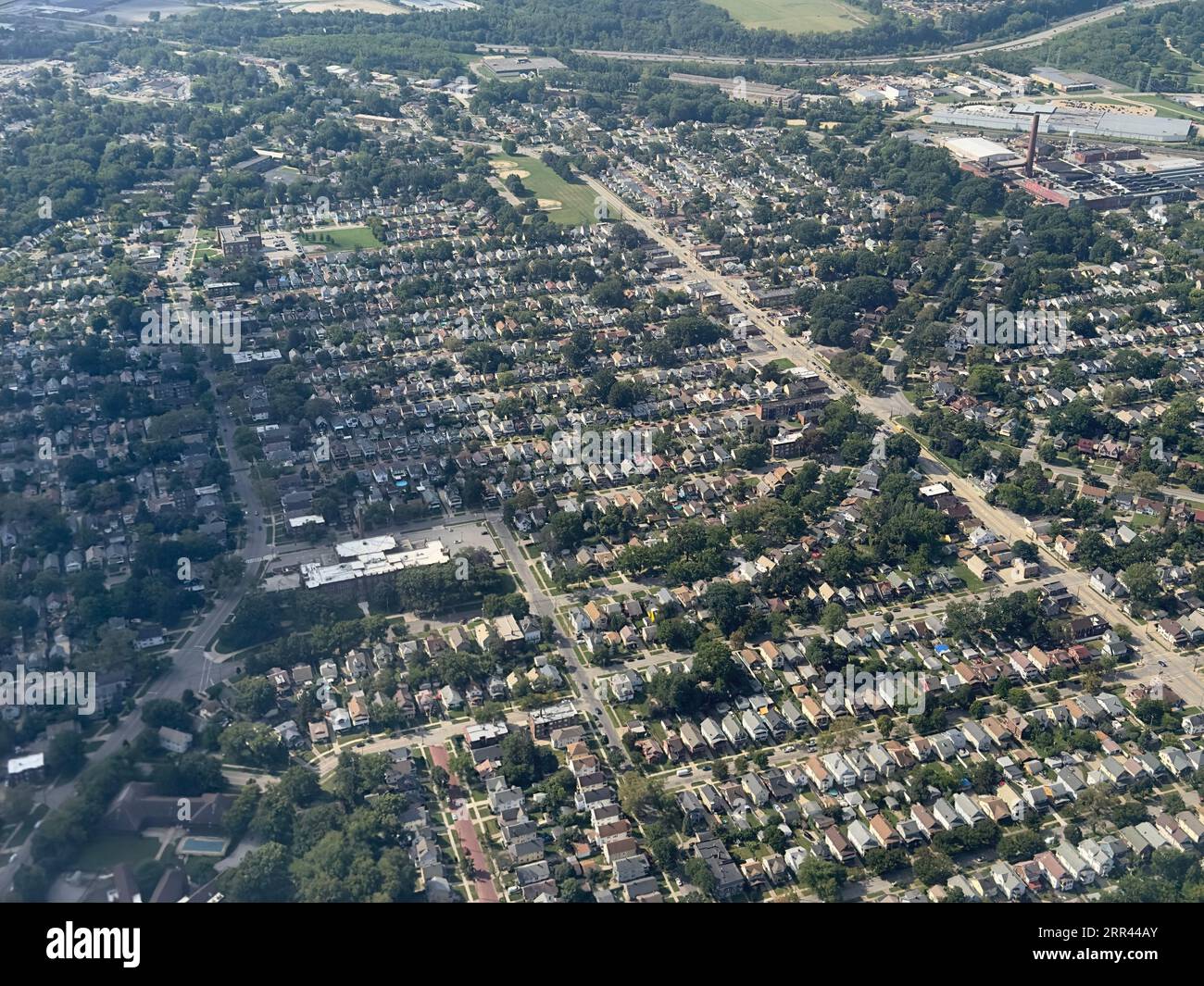 High angle view of a suburban landscape Stock Photo