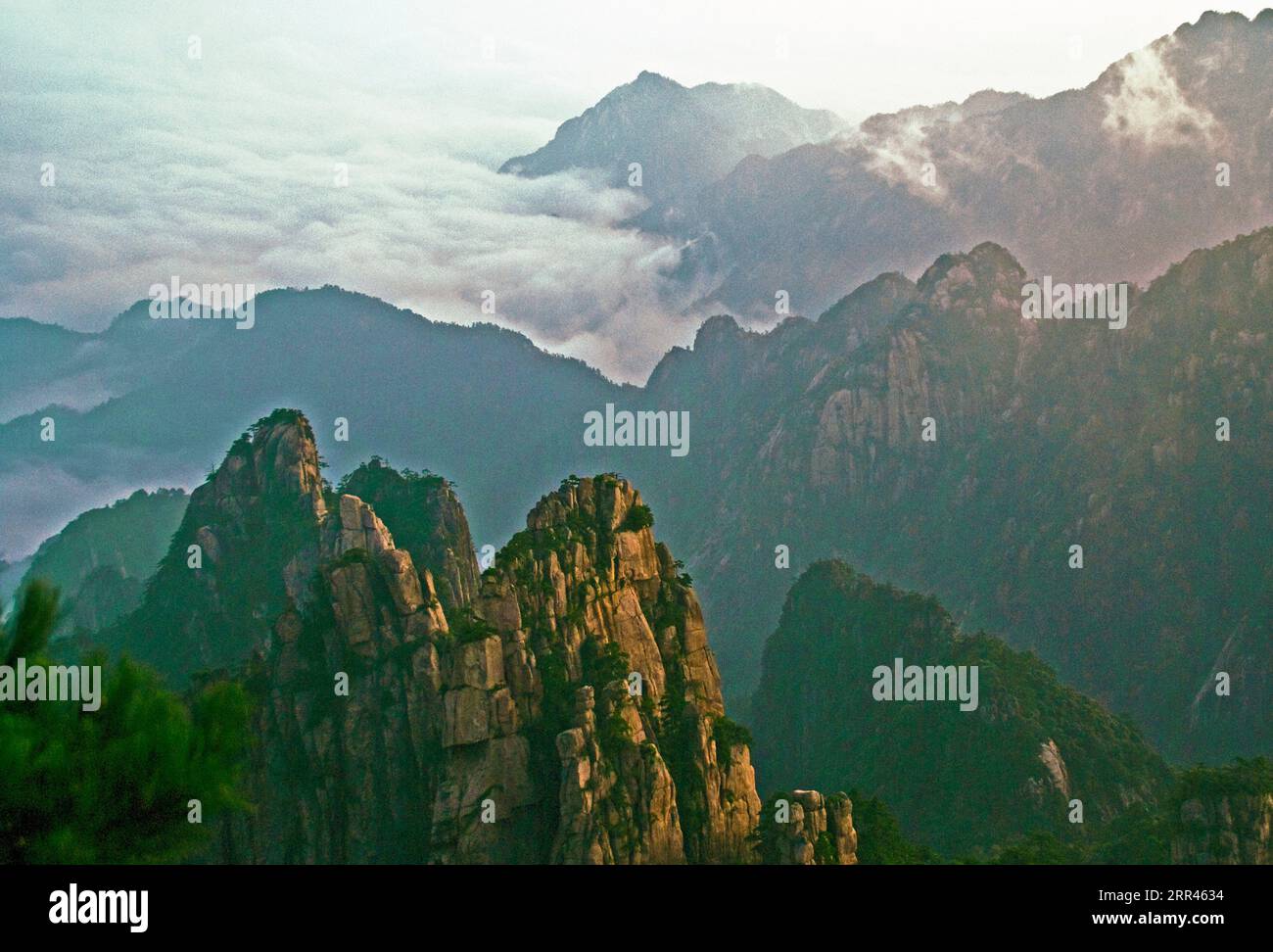West Sea of Clouds at Huangshan (Yellow Mountain) National Park in Anhui province, China. Stock Photo