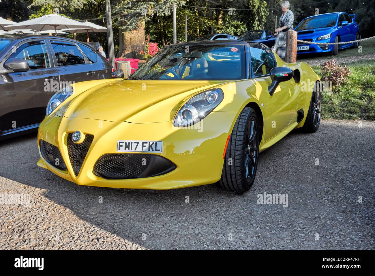 Alfa Romeo 4C 50TH anniversary spider S-A in Yellow Stock Photo