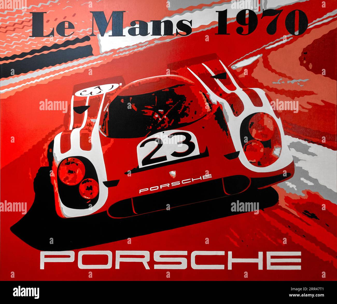 Le Mans Porsche Poster racing car 1970 Stock Photo