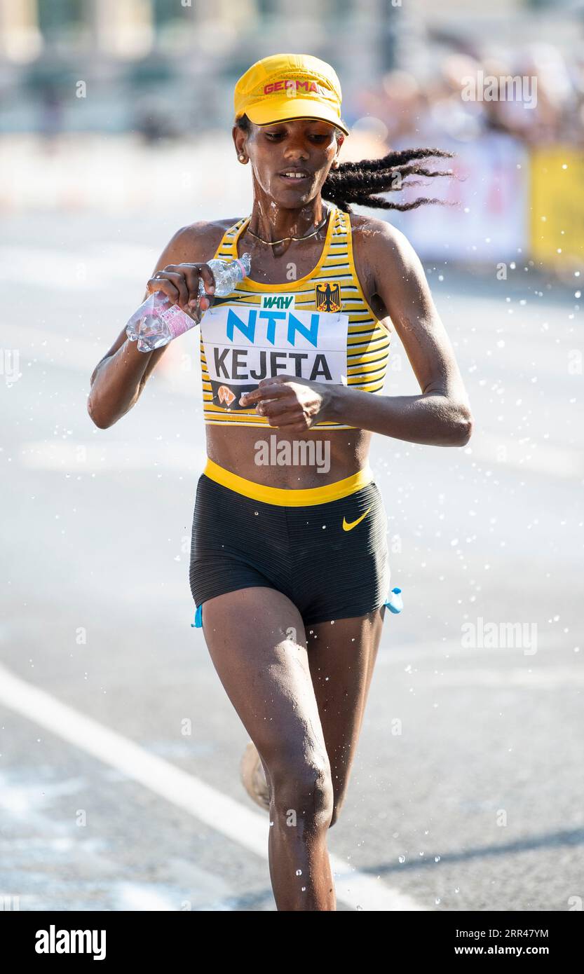 Melat Yisak Kejeta of Germany competing in the women’s marathon on day