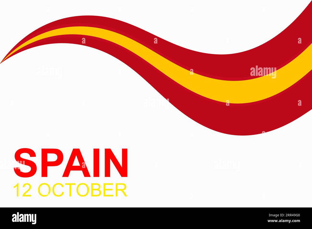 Spain National Day. Fiesta Nacional de Espana; 12 de Octubre (Translated: The National Day of Spain; October 12). Frame Template Design. Stock Photo