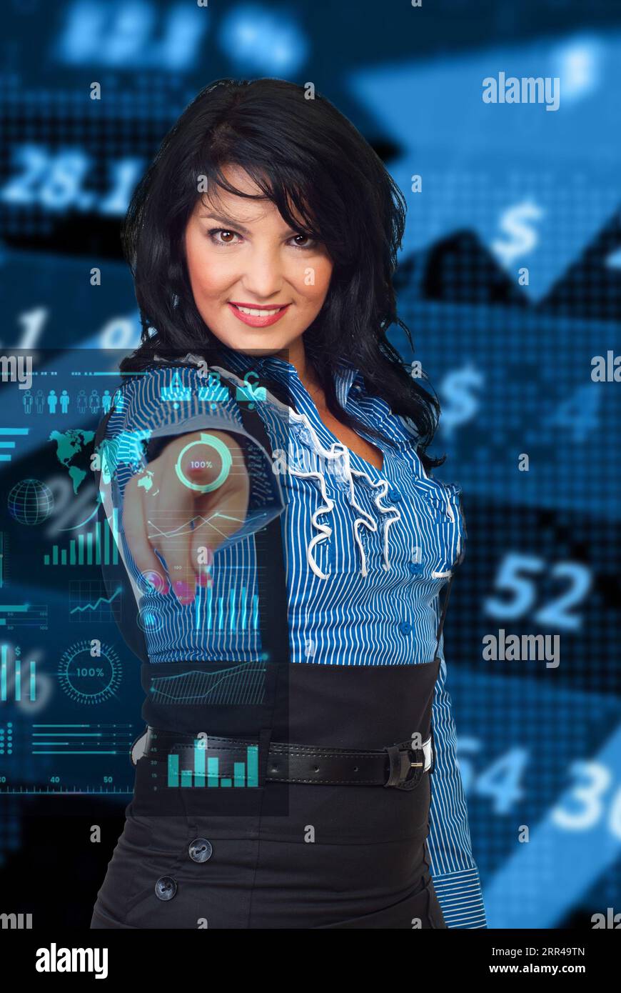 Beautiful woman using AI Stock Photo