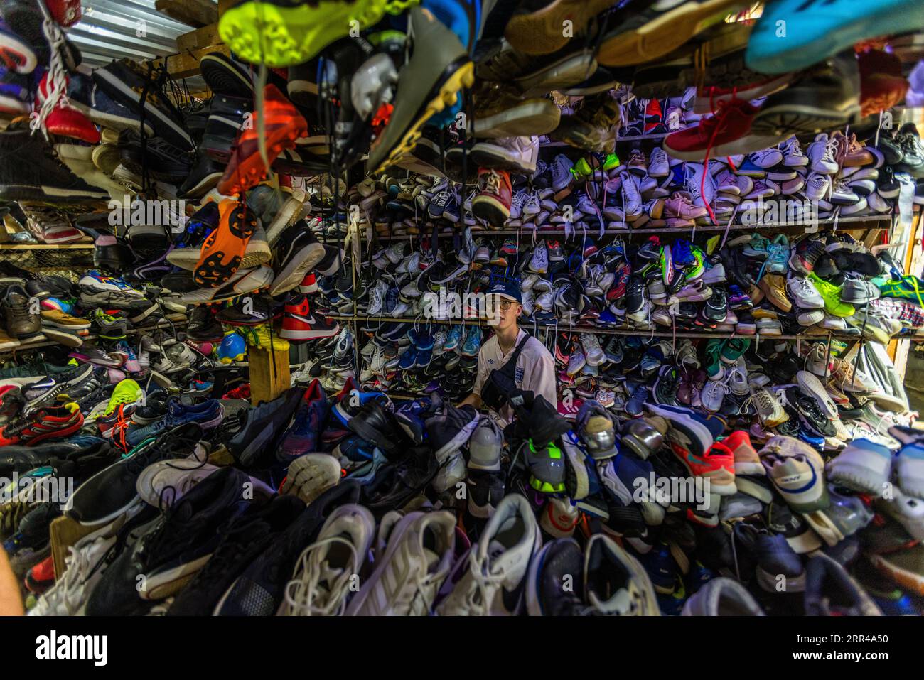 Tbilisi shoe market, Georgia Stock Photo