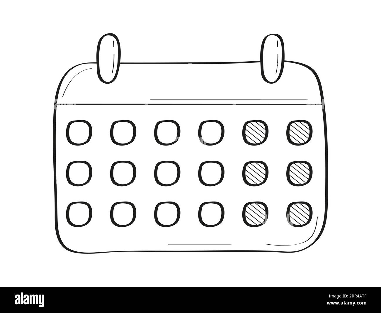 Deadline calendar vector in doodle style. Email, notes, letter
