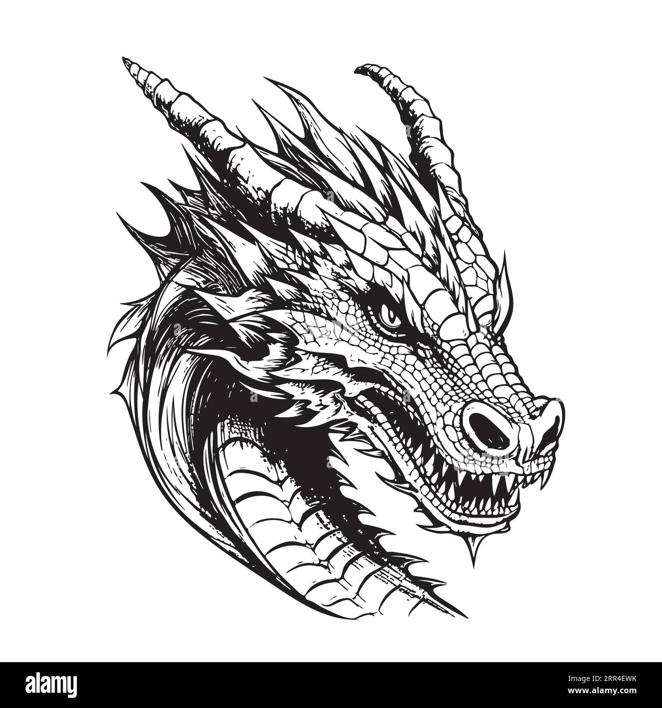 Dragon head drawing hi-res stock photography and images - Alamy