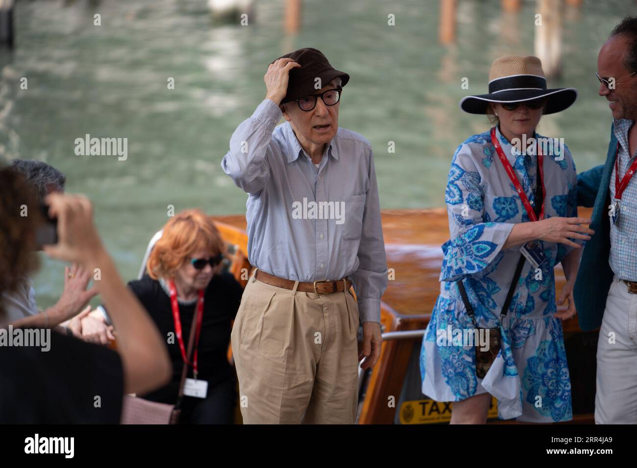 Woody Allen are seen arriving at the 80th Venice International Film