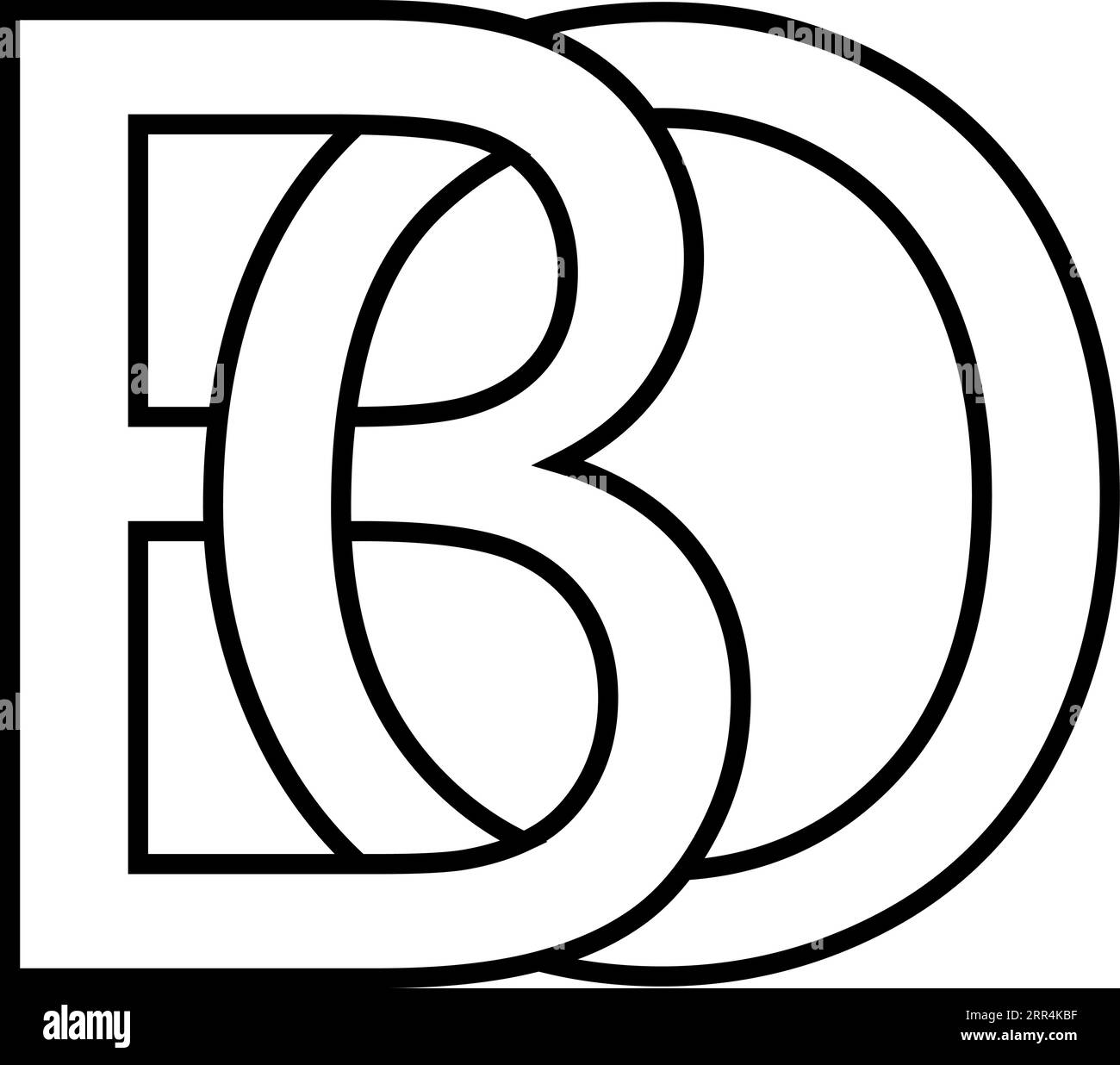 Logo sign bo, ob icon sign two interlaced letters b, o Stock Vector