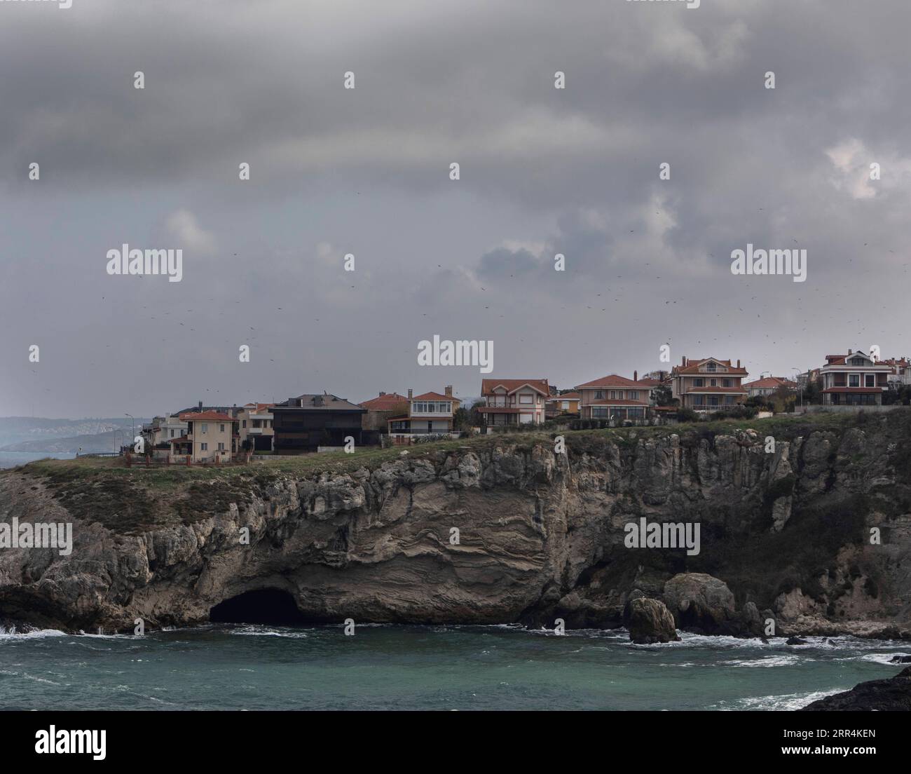 201207 -- SILE TURKEY, Dec. 7, 2020 -- Photo taken on Dec. 7, 2020 shows a general view of Sile, a small fishing town some 70 km from Istanbul, Turkey. The concerns with the COVID-19 pandemic are causing more and more residents in Turkey s largest city Istanbul to move to the city s remote seaside districts along the shores of the Black Sea and the Marmara Sea. Photo by /Xinhua TO GO WITH Feature: Istanbul residents move to remote seaside areas over COVID-19 concerns TURKEY-SILE-ISTANBUL RESIDENTS-COVID-19-CONCERNS OsmanxOrsal PUBLICATIONxNOTxINxCHN Stock Photo