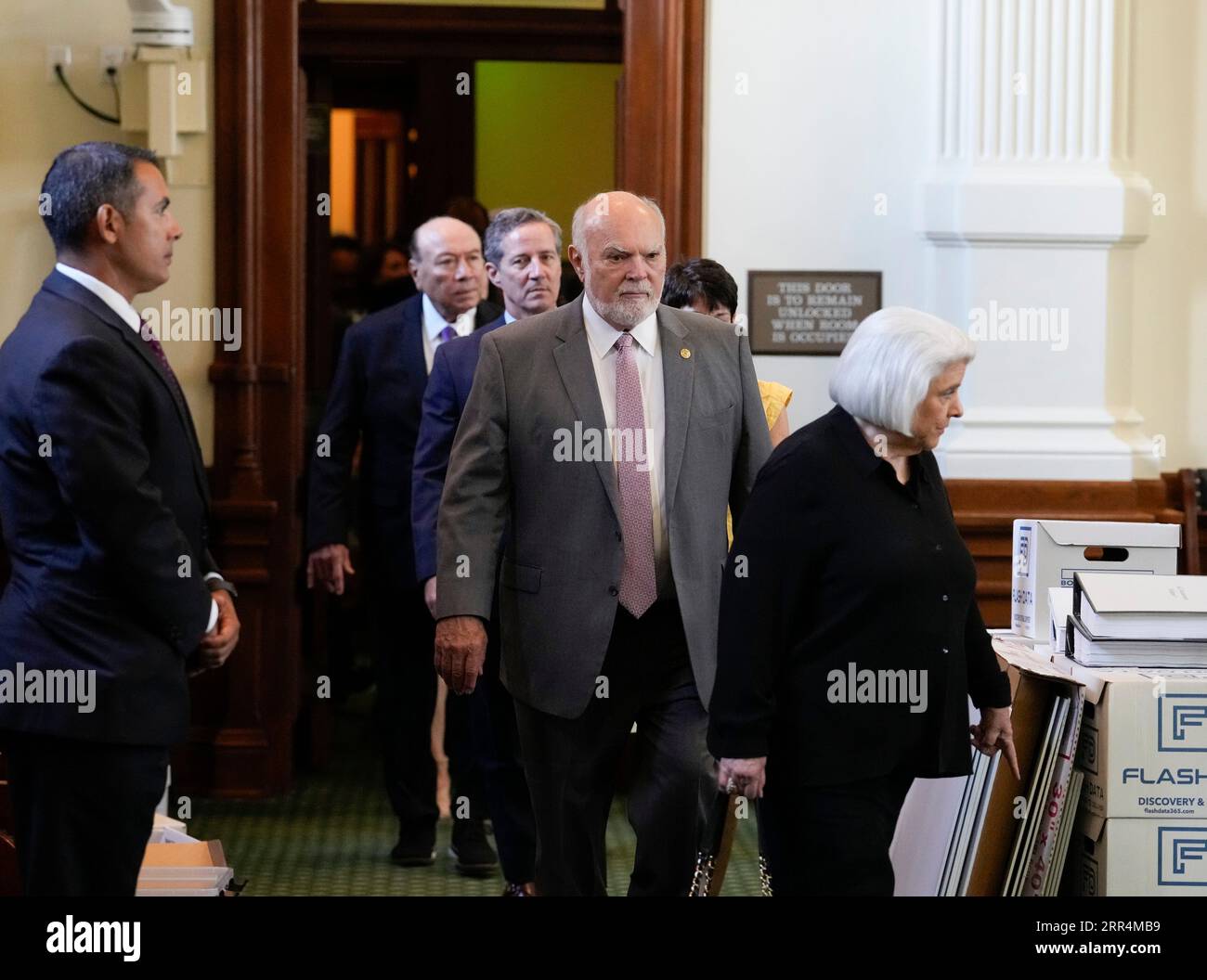 Sen. Robert Nichols leads a group onto the Senate floor during the morning session of Texas Attorney General Ken Paxton's impeachment trial in the Texas Senate on September 6, 2023. Credit: Bob Daemmrich/Alamy Live News Stock Photo