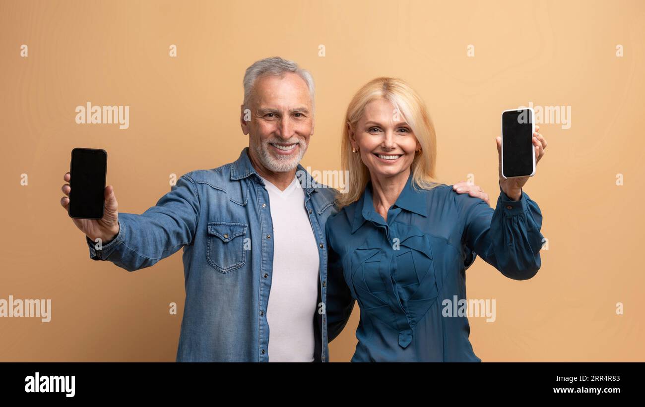 Cheerful elderly man woman hi-res stock photography and images - Alamy