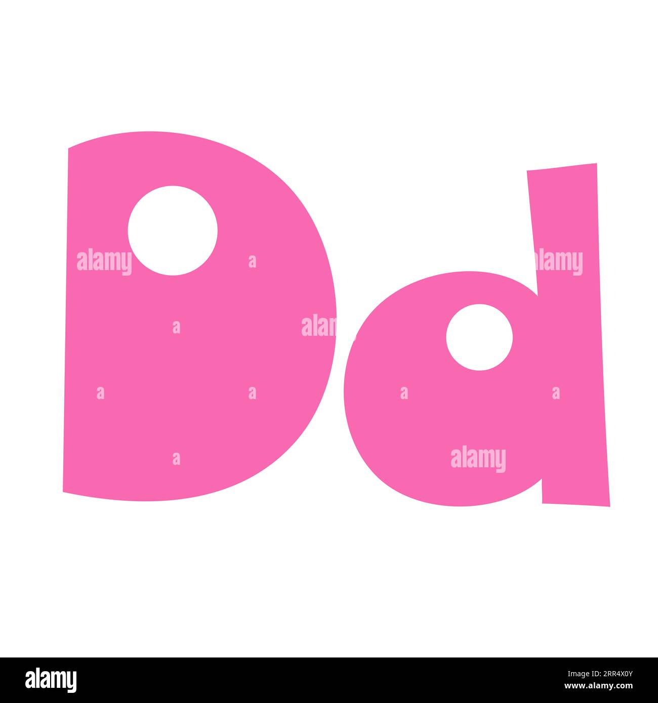 Doodle playful letter D uppercase, lowercase abc colorful cartoon funny