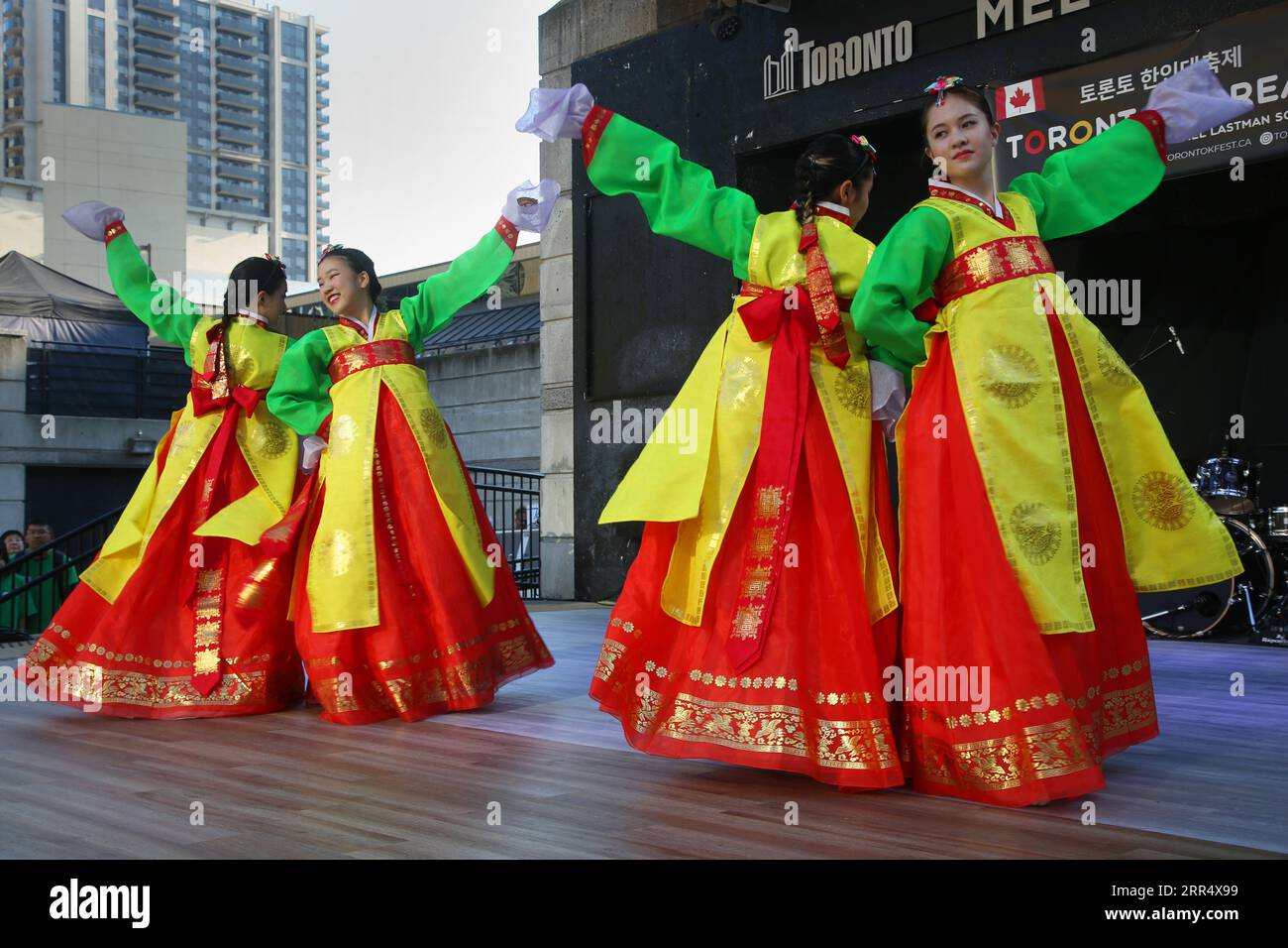 Toronto, Canada. 25th Aug, 2023. Korean girls perform the HyangBal