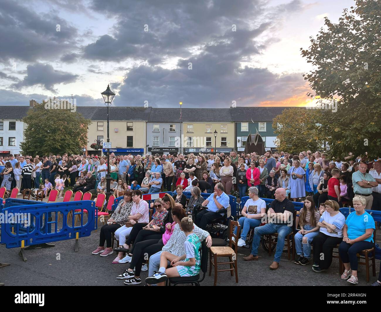 Hundreds of people gather to attend a vigil in Castlederg town square ...