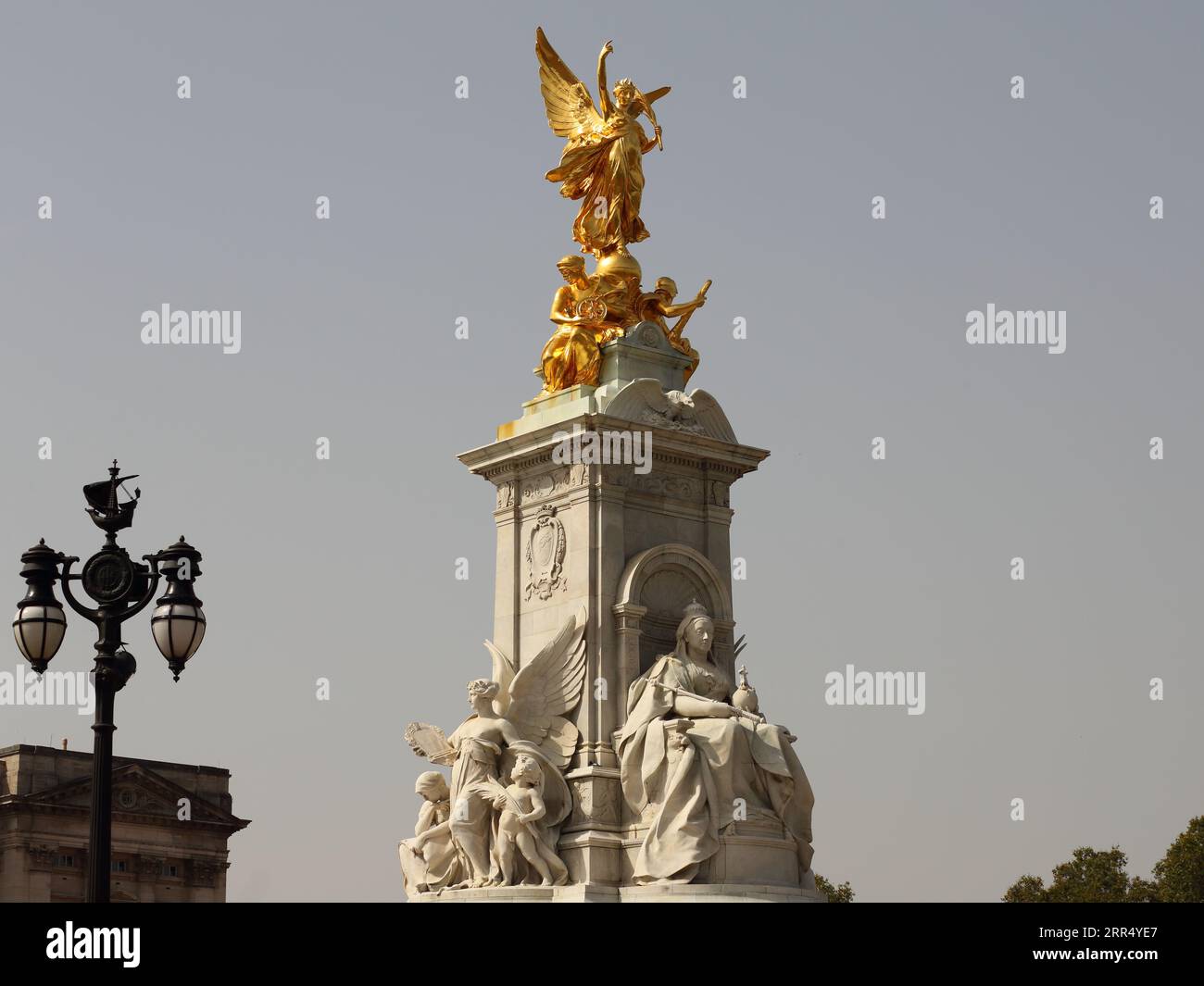 The golden statue on the Queen Victoria Memorial outside Buckingham