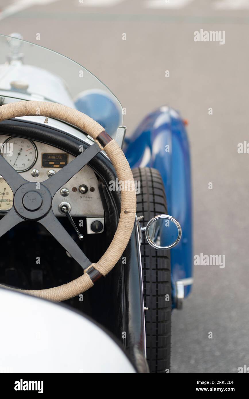 Italy, Lombardy, Meeting of Vintage Cars,  Rope Steering Wheel Stock Photo
