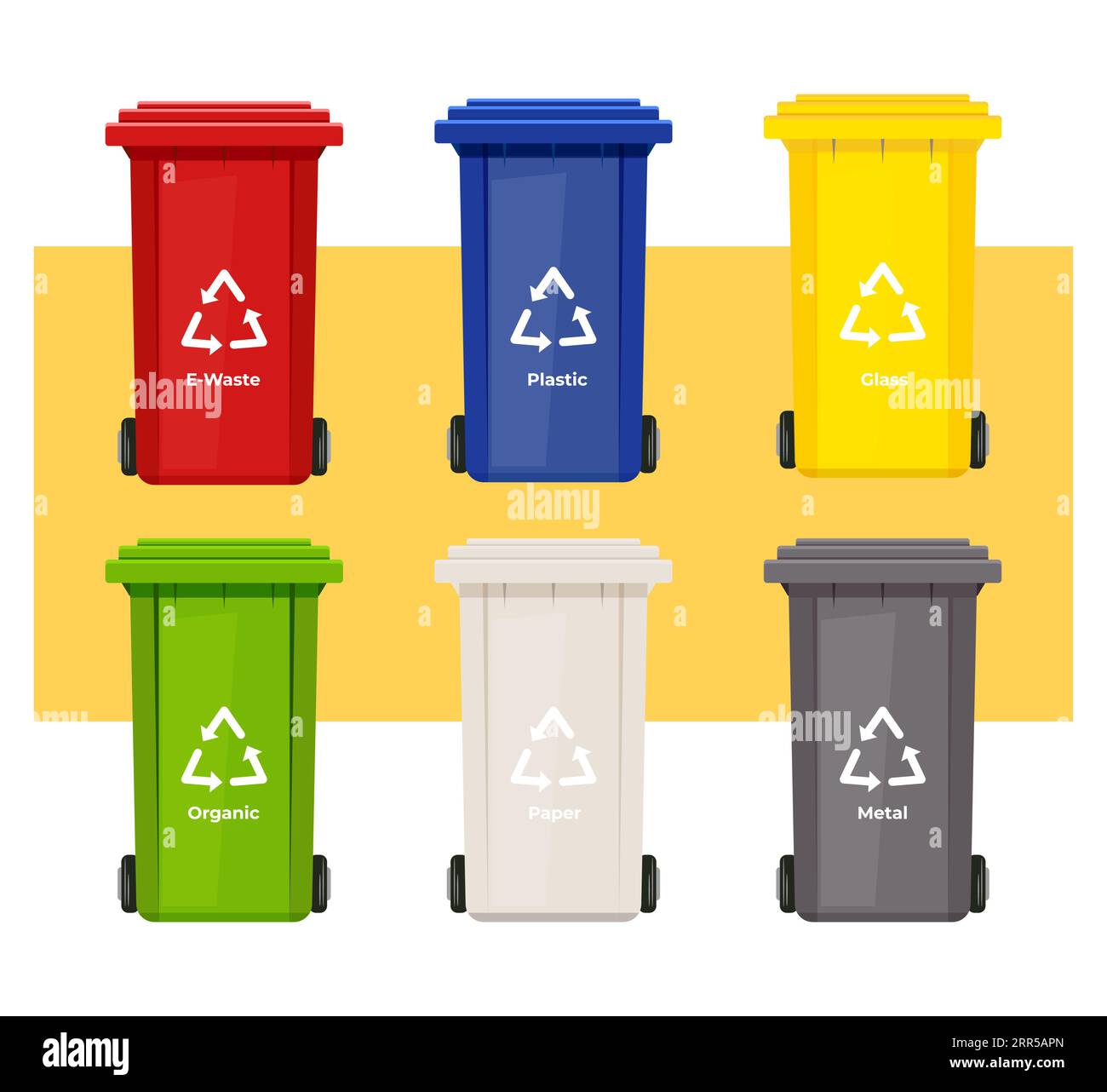 Waste Management Bin Color Codes Icon as EPS 10 File Stock Vector