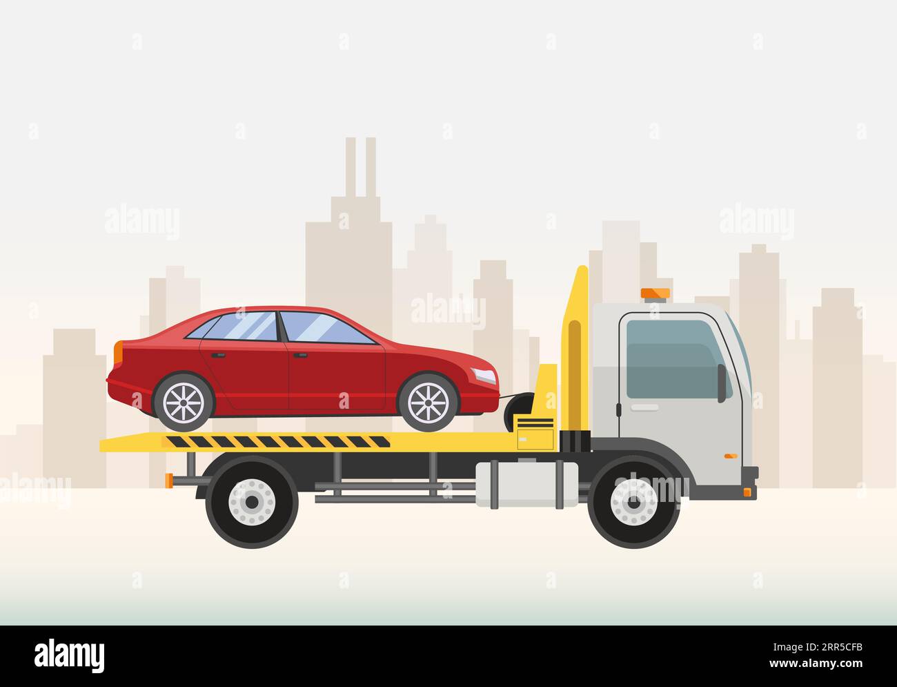 Car Towing Road Side Recovery Services Stock Icon as EPS 10 File