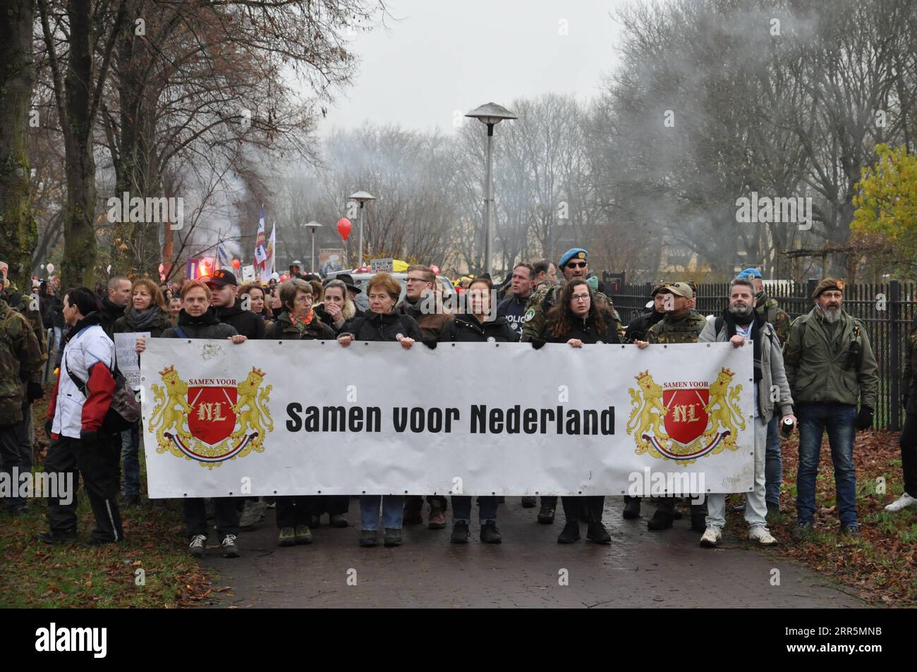 Utrecht,The Netherlands.12042021 .'March for freedom' Protest against covid measures,Qr codes and mandatory vaccination Stock Photo