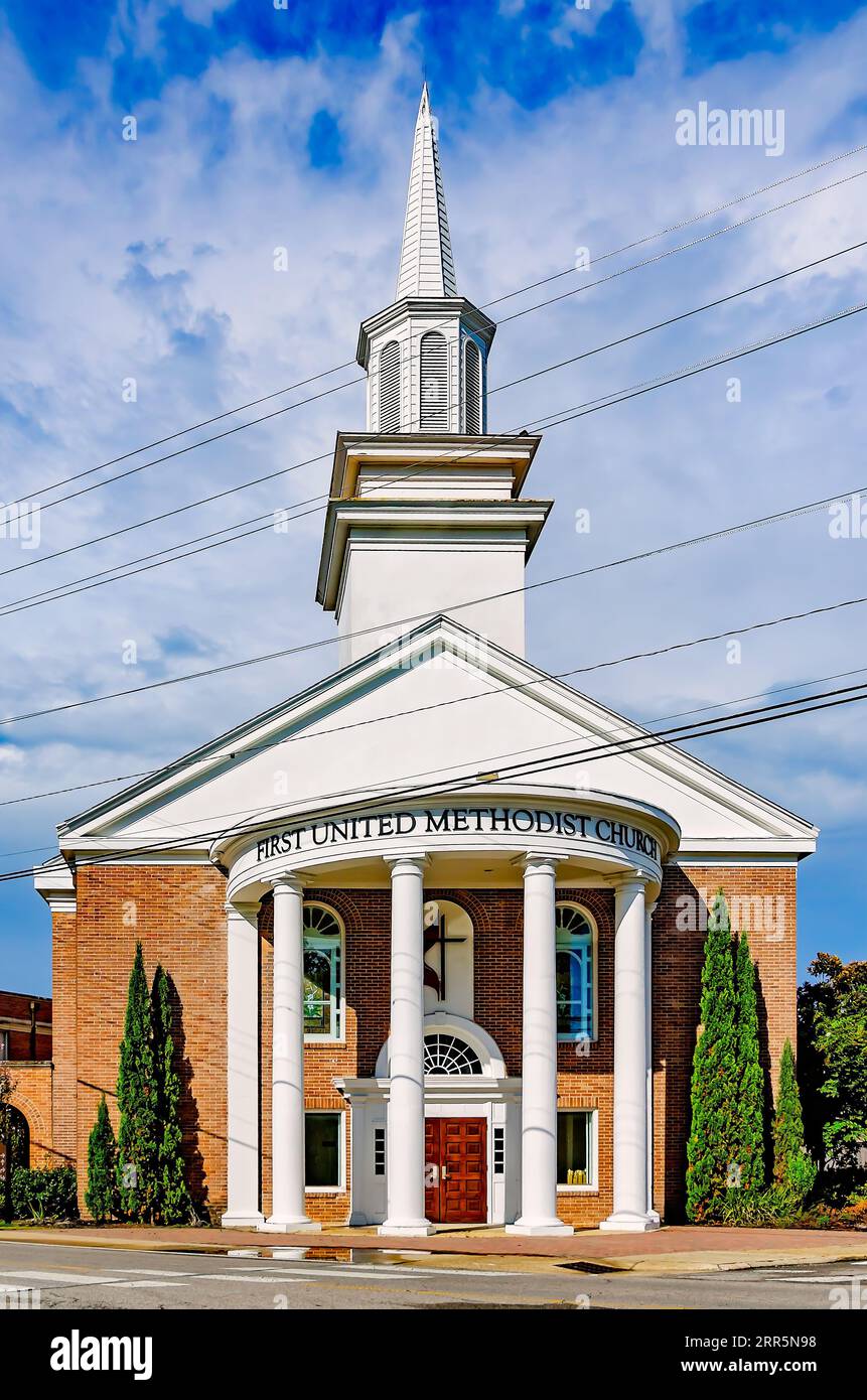First United Methodist Church is pictured, Sept. 2, 2023, in Pascagoula, Mississippi. The church was filled with water during Hurricane Katrina. Stock Photo