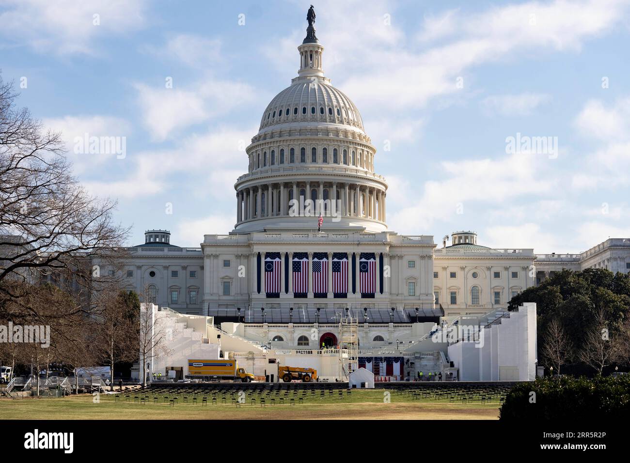 210113 -- WASHINGTON, Jan. 13, 2021 -- Photo taken on Jan. 13, 2021 shows the U.S. Capitol Building in Washington, D.C., the United States. A majority of lawmakers in the U.S. House on Wednesday voted for impeaching President Donald Trump over incitement of insurrection, making him the first president to be impeached twice.  U.S.-WASHINGTON, D.C.-TRUMP-SECOND IMPEACHMENT LiuxJie PUBLICATIONxNOTxINxCHN Stock Photo