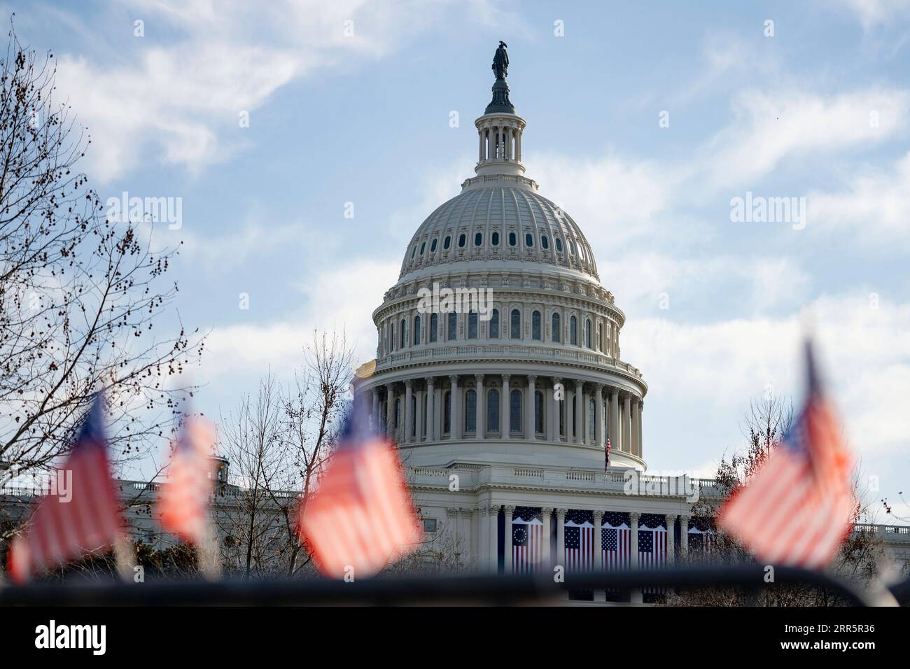 210113 -- WASHINGTON, Jan. 13, 2021 -- Photo taken on Jan. 13, 2021 shows the U.S. Capitol Building in Washington, D.C., the United States. A majority of lawmakers in the U.S. House on Wednesday voted for impeaching President Donald Trump over incitement of insurrection, making him the first president to be impeached twice.  U.S.-WASHINGTON, D.C.-TRUMP-SECOND IMPEACHMENT LiuxJie PUBLICATIONxNOTxINxCHN Stock Photo