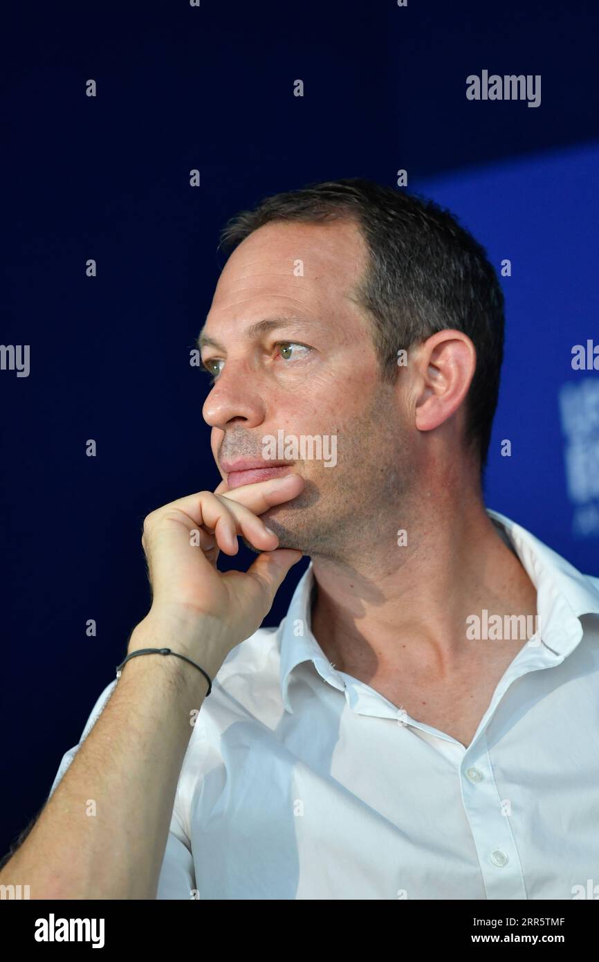 Bruno Decreuse, member of the Cercle des Economistes is seen during the  conference. The 25th Rencontres Economiques dAix-en-Provence will bring  together business leaders, academics, heads of state and government, trade  union representatives,