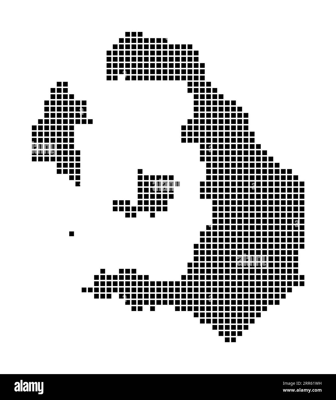 Santorini map. Map of Santorini in dotted style. Borders of the island ...
