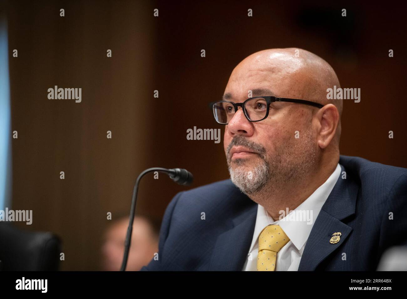 Washington, Vereinigte Staaten. 06th Sep, 2023. Daniel A. Bible, Deputy Executive Associate Director Enforcement and Removal Operations, U.S. Immigration and Customs Enforcement, appears before a Senate Committee on Homeland Security and Governmental Affairs â Subcommittee on Government Operations and Border Management hearing to examine after apprehension, focusing on tracing DHS responsibilities after Title 42, in the Dirksen Senate Office Building in Washington, DC, Wednesday, September 6, 2023. Credit: Rod Lamkey/CNP/dpa/Alamy Live News Stock Photo