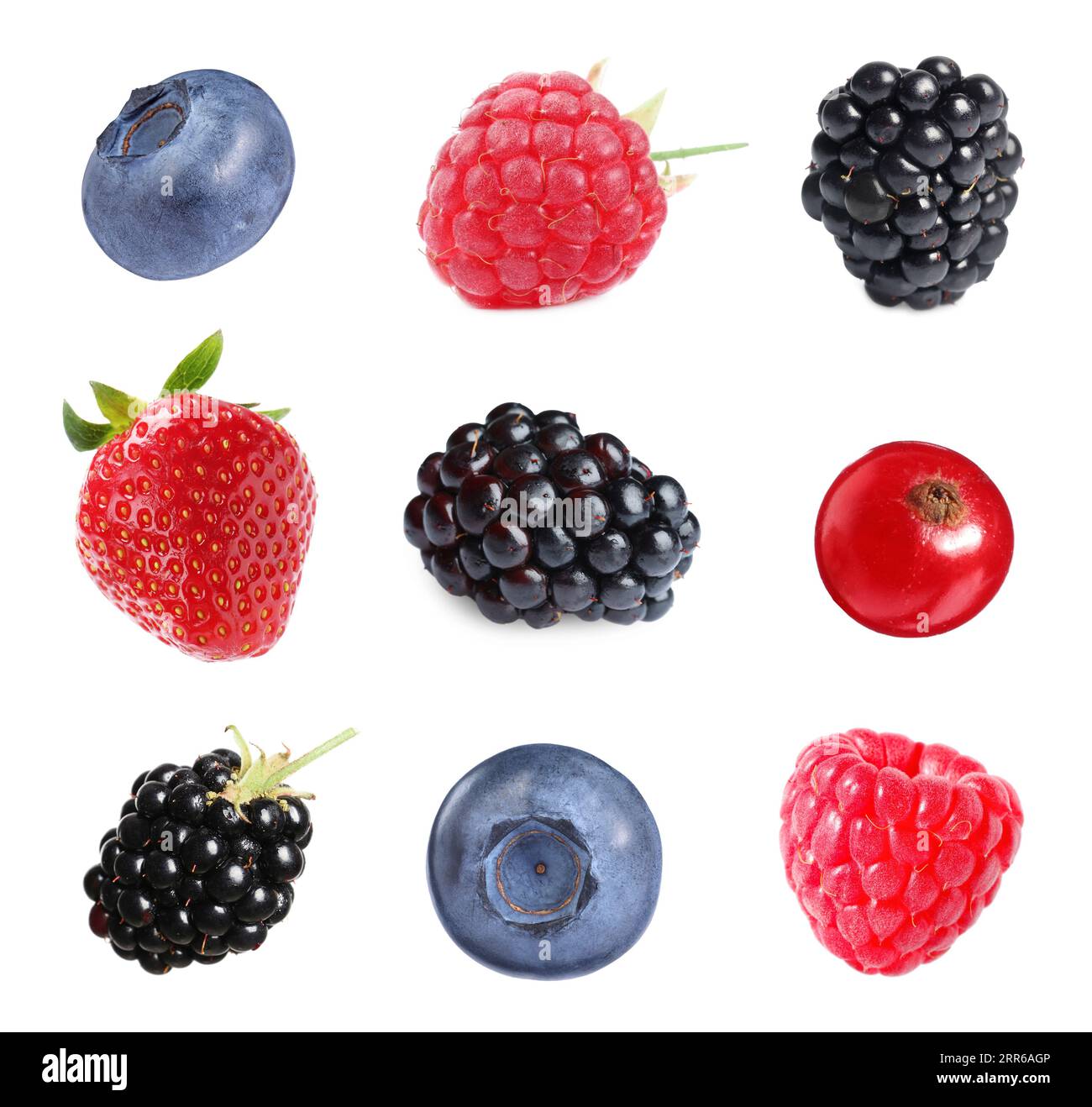 Set with different ripe berries isolated on white Stock Photo - Alamy
