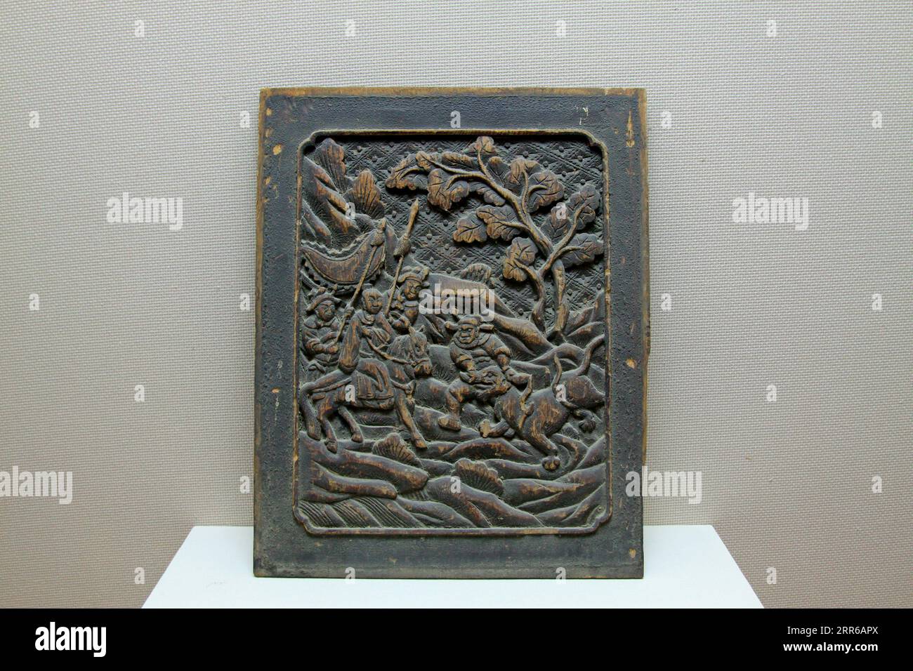 ancient Chinese wood carving works, closeup of photo Stock Photo
