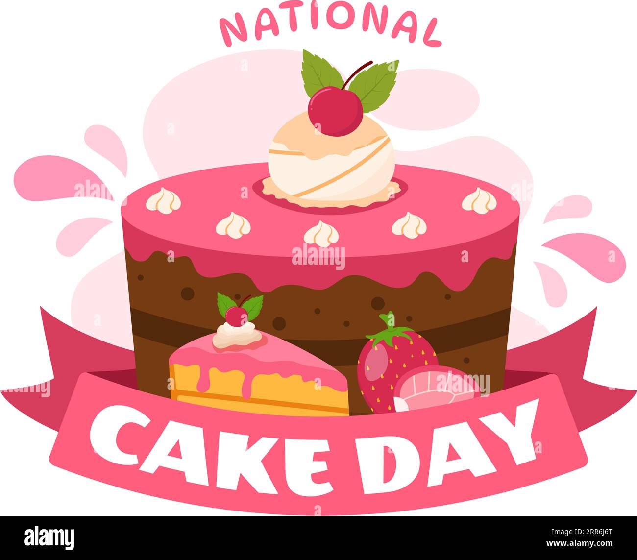National Cake Day Vector Illustration on Holiday Celebrate November 26