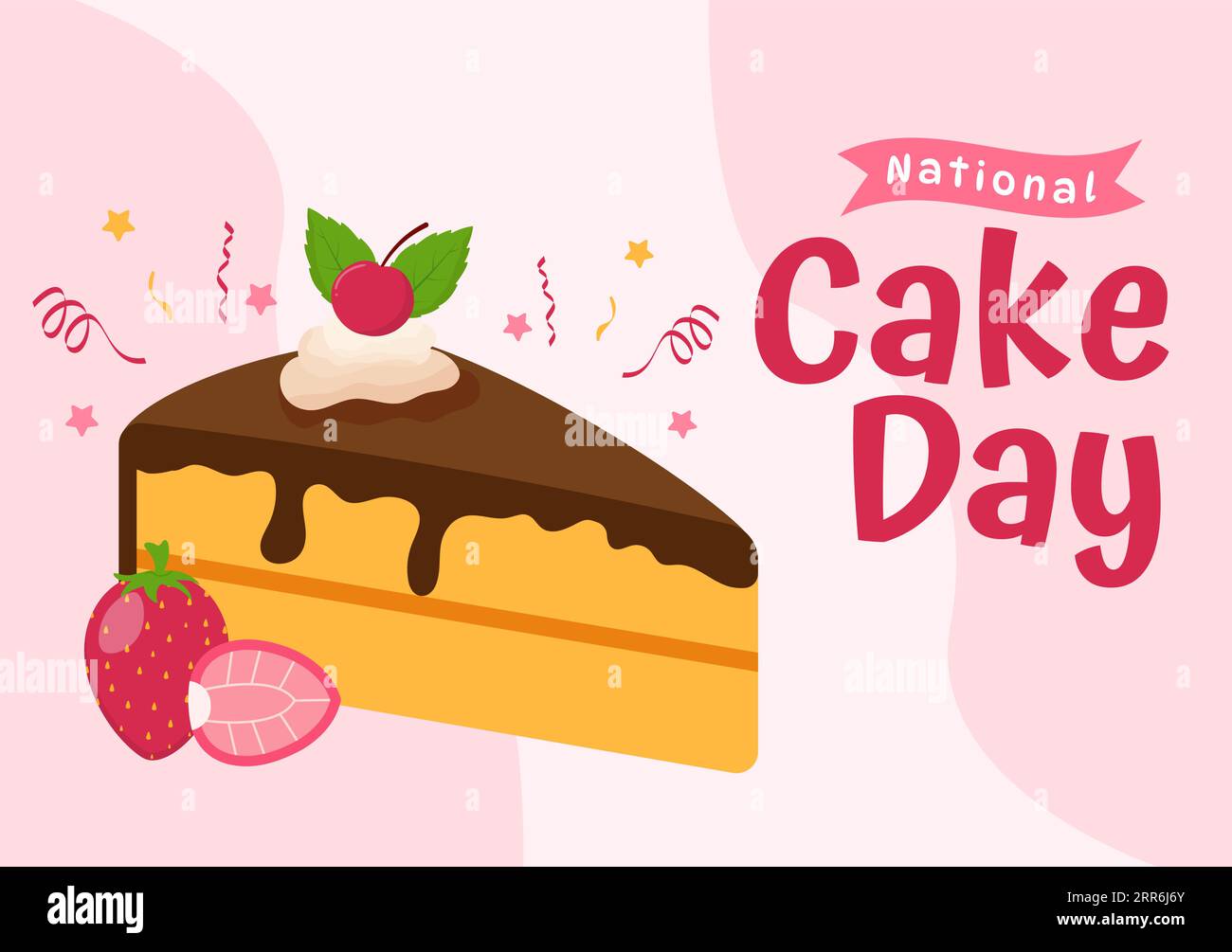 National Cake Day Vector Illustration on Holiday Celebrate November 26