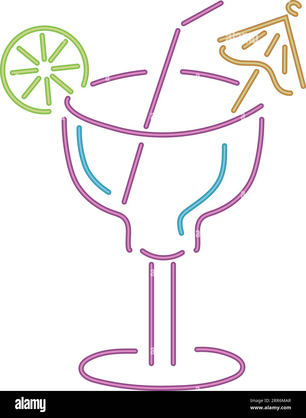 neon cocktail with umbrella icon Stock Vector Image & Art - Alamy
