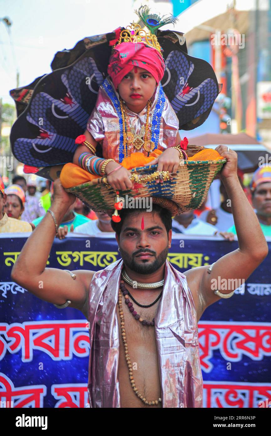 06 September 2023 Sylhet-Bangladesh: Young Children dress up as Krishna ...